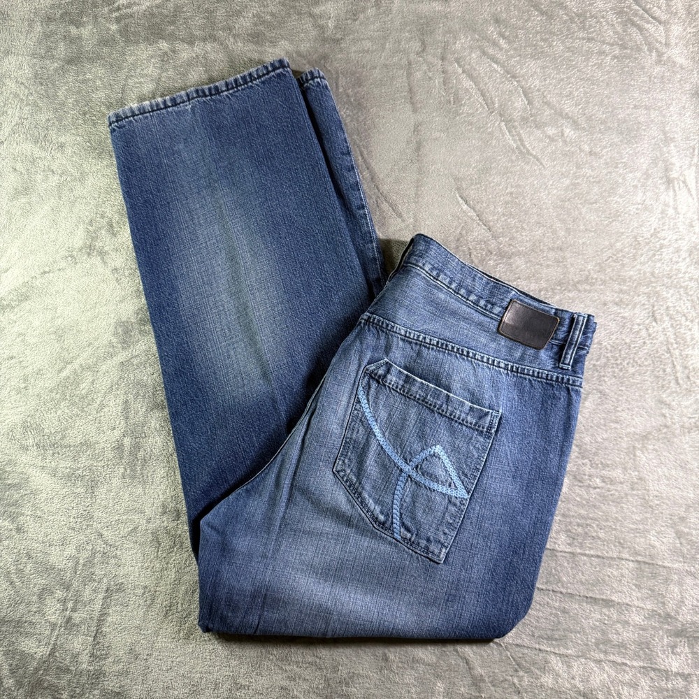 VTG Ecko Unlimited Baggy Fit Jeans Distressed Denim Blue Jeans Size 40X32